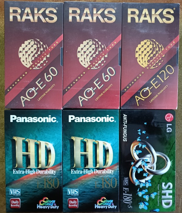 6 Casete video sigilate , LG , Panasonic, RAKS
