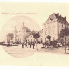 344 - TIMISOARA, Railway Station, Litho, Romania - old postcard - unused