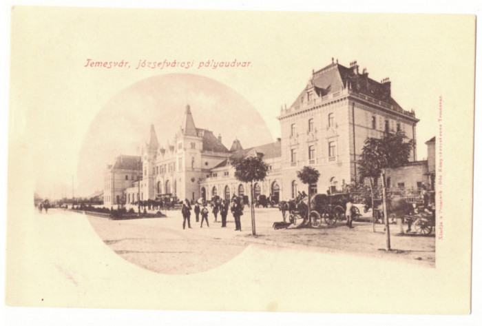 344 - TIMISOARA, Railway Station, Litho, Romania - old postcard - unused
