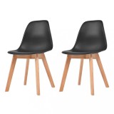 Cumpara ieftin Scaune de bucătărie, 2 buc., negru, plastic
