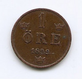 Suedia 1 Ore 1899 - Oscar II (litere foarte mari) Bronz, 16 mm KM-750
