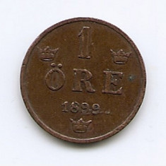 Suedia 1 Ore 1899 - Oscar II (litere foarte mari) Bronz, 16 mm KM-750