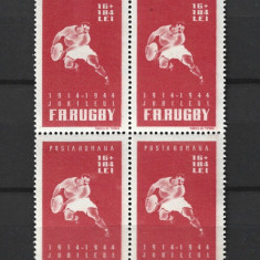 ROMANIA 1944 - FEDERATIA ROMANA DE RUGBY, BLOC, MNH - LP 164
