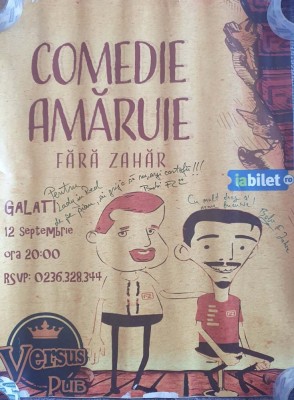 Afis mare de perete 80x60 cm, cu autografe formatia Fara Zahar, Comedie amaruie foto