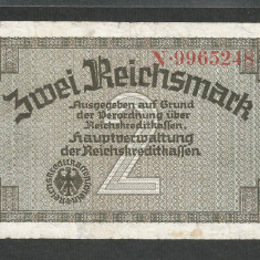 GERMANIA NAZISTA 2 MARCI REICHSMARK 1940 [22] P- 137a ,7 cifre , Litera N , VF