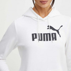 Puma bluză femei, culoarea alb, cu glugă, imprimeu 586791