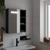 VidaXL Dulap cu oglindă de baie cu LED, negru, 45x13x52 cm