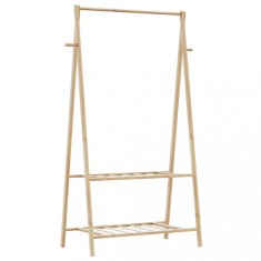 vidaXL Cuier pentru haine cu rafturi, 96x45,5x150,5 cm, bambus