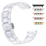 Cumpara ieftin Curea ceramica, compatibila Apple Watch 9|8|7|6|5|4|3|2|1 Series, 41mm|40mm|38mm, Ceramic White
