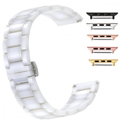 Curea ceramica, compatibila Apple Watch 9|8|7|6|5|4|3|2|1 Series, 41mm|40mm|38mm, Ceramic White foto