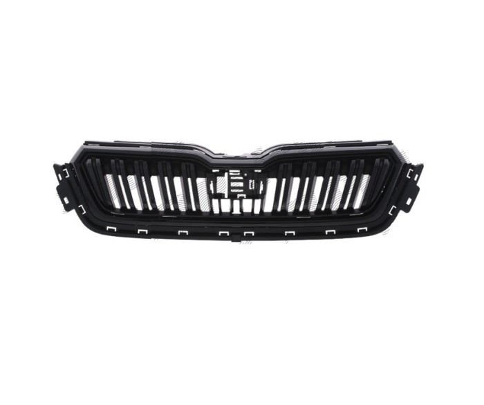 Grila masca fata SKODA KAMIQ, 06.2019-, cu rame negru lucios; negru; complet,