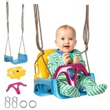 Outsunny Scaun de Leagan 3 in 1 pentru Copii, Leagan pentru Copii pentru Bebelusi pana la Copii, cu Spatar Detasabil si Bara in T, Franghie Reglabila,