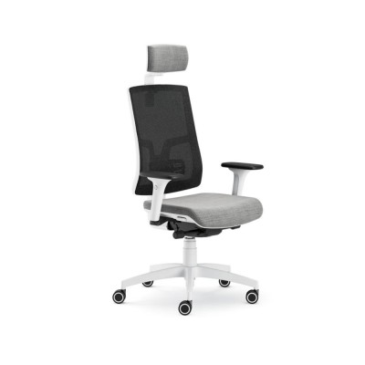 Scaun ergonomic cu tetiera Pure Alb Mesh PDH foto