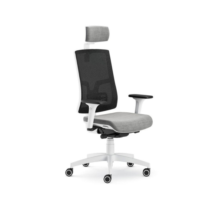 Scaun ergonomic cu tetiera Pure Alb Mesh PDH