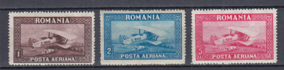 ROMANIA 1928 LP 80 a C. RAIU FILIGRAN ORIZONTAL SERIE MNH foto