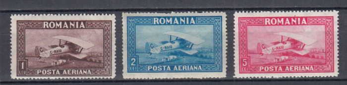 ROMANIA 1928 LP 80 a C. RAIU FILIGRAN ORIZONTAL SERIE MNH