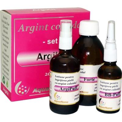 Set Argint Coloidal ArgiKit (forte 100ml+argipuff 100ml+bb-puff 50ml) 30ppm Aghoras foto