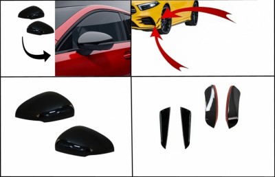 Kit Ornamente bara fata flapsuri si Capace Oglinzi MERCEDES A-Class W177 V177 (04.2018-up) A35 Design Negru Performance AutoTuning foto