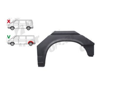 Segment reparatie aripa spate VW TRANSPORTER (T4)/CARAVELLE/MULTIVAN, 07.1990-03.2003, partea dreapta, lung, lung, foto