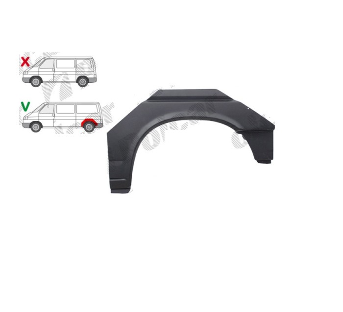 Segment reparatie aripa spate VW TRANSPORTER (T4)/CARAVELLE/MULTIVAN, 07.1990-03.2003, partea dreapta, lung, lung,