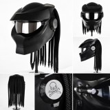 Cumpara ieftin Cască Moto Predator Full Face cu Vizieră Fumurie, Ochelari de Soare Integrați,