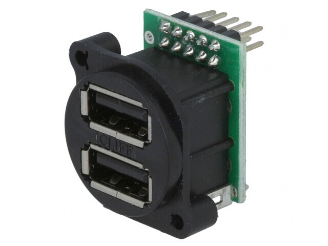 Soclu USB A pentru Montare pe Panou cu Șuruburi și Șir Pini Dubli