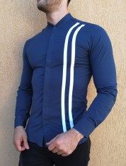 Camasa tunica - camasa slim fit camasa cu dungi camasa barbat foto