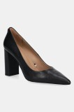 BOSS pantofi de piele Janet culoarea negru, cu toc drept, 50543557
