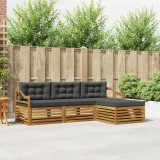 Cumpara ieftin Set de canapele de exterior 4 buc. 3-Locuri Natural si Antracit
