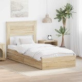Cumpara ieftin Pat cu storage Stejar Sonoma 90 x 190 cm Lemn prelucrat