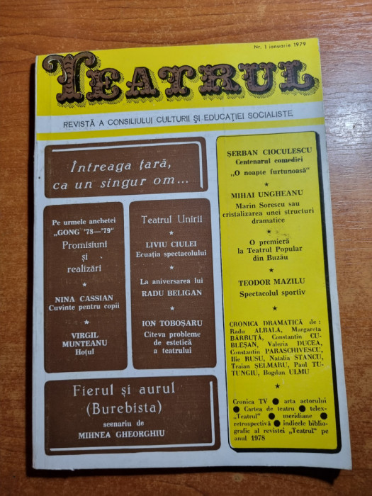 revista teatrul ianuarie 1979-liviu ciulei,radu beligan,nina casian