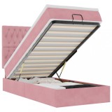 Cumpara ieftin Cadru de pat otoman cu saltele, catifea roz 90x190cm