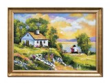 Cumpara ieftin Tablou indragostiti pictat manual inarmat, Impreuna pentru totdeauna, 80x60cm ulei pe panza, rama din lemn