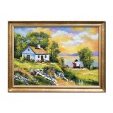 Tablou indragostiti pictat manual inarmat, Impreuna pentru totdeauna, 80x60cm ulei pe panza, rama din lemn