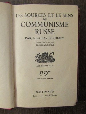 Les sources et le sens du communisme russe- Berdiaev Nicolas foto