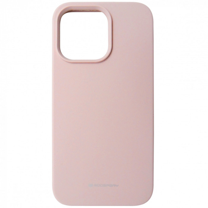 Husa capac spate Mercury Goospery Silicon roz, interior microfibra, pentru Apple iPhone 13 Pro