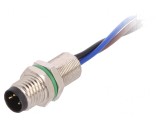 Conector M8 Tată 3 Pin pentru Montare pe Panou cu Piuliță din Spate