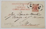 TARANI TRECAND RAUL CU CARUL TRAS DE BOI , CARTE POSTALA ILUSTRATA , CROMOLITOGRAFIE , CLASICA , FARA MENTIUNEA '' SALUTARI DIN ROMANIA ''