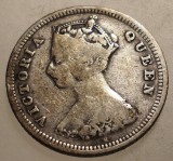 J.260 HONG KONG COLONIE BRITANICA VICTORIA 10 CENTS 1889 ARGINT