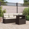 VidaXL Set de canapele pentru grădină cu pernă 5 pcs maro și crem
