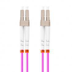 Cablu retea fibra optica cu lungime 5 m si conectori LC UPC-LC UPC, Lanberg Z43339, MM, DUPLEX 3.0MM OM4 50 125 LSZH, violet