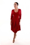 Cumpara ieftin V811-81 Rochie office stil vintage cu pliuri si buzunare