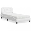 VidaXL Pat cu saltea, Hvar, alb, 90x190 cm, piele ecologică 3208690