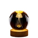 Lampa, Glob de Cristal, cu Meduze, luminca calda, prezinta o meduza delicata, gravata cu maiestrie in interiorul unui glob de cristal, Oem