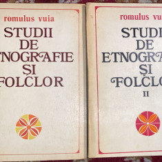 STUDII DE ETNOGRAFIE SI FOLCLOR,ROMULUS VUIA/ED.MINERVA 1975/DOUA VOL.:417+607p