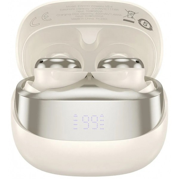 Handsfree Bluetooth HOCO EW200 (Versiune Milky White), TWS, Alb