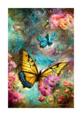 Sticker decorativ, Fluture, Multicolor, 85 cm, 6207ST foto