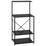 Cumpara ieftin Dulap cuptor microunde, negru, 60x39,6x123 cm, lemn prelucrat