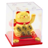 Figurina pisica chinezeasca norocoasa cu mecanism solar, 9.5 x 8 x 8 cm, Lean 24556