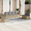 Gossi set canapele de gradina, 8 piese, cu perne, bej, poliratan